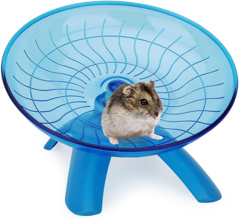 Reshiho Hamster Wheel Flying Saucer Silent Exercise Wheel Running Wheel for Hamsters, Gerbils, Mice and Other Small Pets, Silent Hamster Running Wheel(Blue) - Image 1